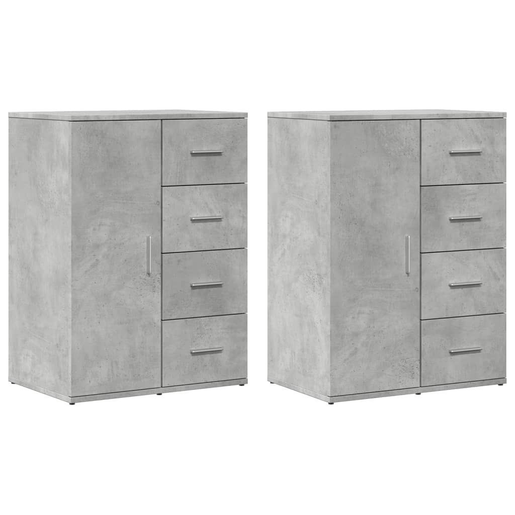 Sideboards 2 pcs Concrete Grey 59x39x80 cm Engineered Wood